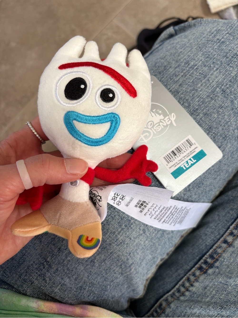 DISNEY PARKS TOY STORY FORKY BIG FACE PLUSH KEYCHAIN NEW WITH TAGS